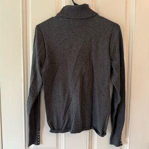 White House Black Market Charcoal Knit Top